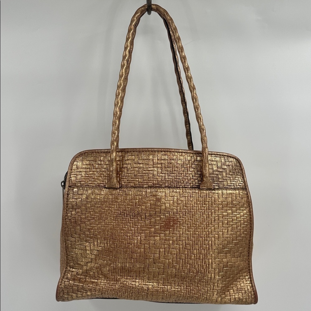 Patricia Nash Paris Gold Woven Tote Bag with Tassel - Picture 5 of 14
